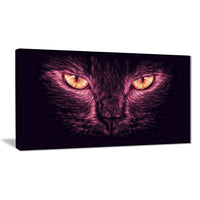 Designart Pink and Black Cat Eyes Animal Art, Multiple Sizes, (PT2432-32-16)-Print