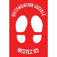 Mark Maker French Floor Decal 12" x 18" - Distanciation Sociale Restez Ici-French Floor Decal