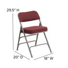 Flash Furniture HERCULES Series Premium Curved Triple Braced & Double Hinged Metal Folding Chair - Burgundy Fabric-18 Gauge Steel Frame