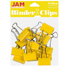JAM Paper Binder Clips, Medium, 1.25"/32mm, Yellow, 30 Pack-32mm Binder Clip