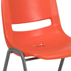 Flash Furniture HERCULES Series Orange Ergonomic Shell Stack Chair with Grey Frame-Ergonomically Contoured Design with Orange Plastic Back and Seat
