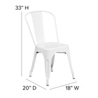 Flash Furniture White Metal Indoor-Outdoor Stackable Chair-Cross Brace under seat provides extra stability