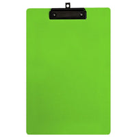 Geo Plastic Clipboard, Legal, 9" x 15", Green, 12 Pack-Clipboard made of strong plastic with retractable hook.