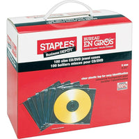 Staples Translucent Black/Clear Slim Jewel Cases - 100-Pack-Each case holds and protects a single disc