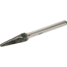 Solid Carbide Burrs, 1/4" Shank,sc9o Double Cut, Tbm292, 1.06, 3 Pack-TAPER - RADIUS END - 14 deg - No.
