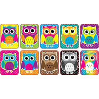Ashley Productions Non-Magnetic Mini Whiteboard Erasers, Colour Owls, 30 Pack-Assorted Owl Erasers