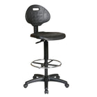 Work Smart Drafting Chair, Black-Contour Self Skinned Urethane Seat and Back with Built-in Lumbar Support