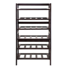 Winsome Silvi Wine Rack, 30-Bottle, - 6-Tier, Antique Walnut-Dimensions:  38.5" H. x  21.5" W. x 11.54" D.