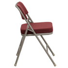 Flash Furniture HERCULES Series Premium Curved Triple Braced & Double Hinged Burgundy Fabric Metal Folding Chair-2.5'' Thick Foam Padded Seat