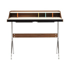 Plata Import Color Desk Office Desk Writing Desk Melamine board and walnut veneer - White-Brightly coloured partitions.