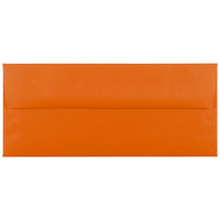 JAM Paper #10 Business Envelopes, 4 1/8 x 9.5, Brite Hue Orange Recycled, 100 Pack (15860g)-Orange