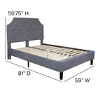 Flash Furniture Brighton Full Size Tufted Upholstered Platform Bed - Light Grey Fabric-15 Wood Support Slats
