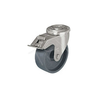 Blickle Heat-Resistant Thermoplastic Caster, Wheel Diameter: 4", Caster Type: Swivel w/Brake (LIXR-POHI 102G-FI)-Wheel Diameter: 4"