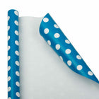 JAM Paper Gift Wrap - Polka Dot Wrapping Paper - 25 sq. ft. - Blue with White Polka Dots -The perfect square footage for quickly and easily wrapping your presents