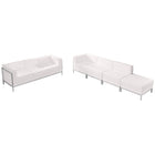 Flash Furniture HERCULES Imagination Series Melrose LeatherSoft Sofa & Lounge Chair Set - 5 Pieces - White-Contemporary Reception Set