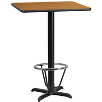 Flash Furniture Laminate 30" Square X-Base Table, Natural (XUNT3030T22B3F)-Bar Height Hospitality Table