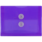 JAM Paper Plastic Envelopes with Button and String Tie Closure, Index Booklet, 5.25 x 7.5, Purple Poly, 2 sets of 12 (920B1PUg)-Size: 5.5" x 7.5"