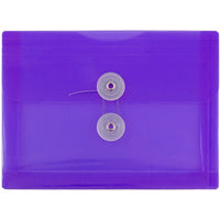 JAM Paper Plastic Envelopes with Button and String Tie Closure, Index Booklet, 5.25 x 7.5, Purple Poly, 2 sets of 12 (920B1PUg)-Size: 5.5" x 7.5"