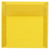 JAM Paper 8.5 x 8.5 Square Envelopes, Gold Translucent Vellum, 100 Pack (PACV597g)-Gold