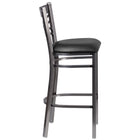 Flash Furniture HERCULES Series Clear Coated "X" Back Metal Restaurant Barstool - Black Vinyl Seat-"X" Back Design