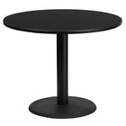 Flash Furniture 36" Round Black Laminate Table Top with 24" Round Table Height Base-Hospitality Table