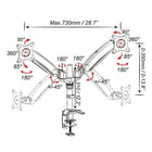 DAC MP-206 Flex Dual Monitor Arm, Black-Easily adjust monitor positions to suit work sitting or standing. Adjustable tension springs hold monitors in desired position
