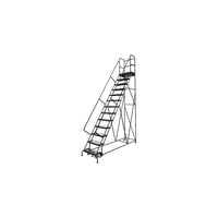 Tri-Arc Manufacturing Deep Top Step Rolling Ladder, Platform Height: 130", No. of Steps: 13, Step Width: 24" (KDSR113242-D2)-No. of Steps: 13