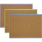 Quartet Cork Bulletin Board, 17" x 23", Plastic Frame, Assorted Colours-Modern frame style in classic colours blends into many different environments