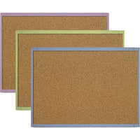 Quartet Cork Bulletin Board, 17" x 23", Plastic Frame, Assorted Colours-Modern frame style in classic colours blends into many different environments