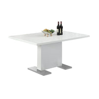 Monarch Specialties 1090 Dining Table - 35"X 60"/High Glossy White-Trendy dining table