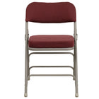 Flash Furniture HERCULES Series Premium Curved Triple Braced & Double Hinged Burgundy Fabric Metal Folding Chair-Padded Metal Folding Chair