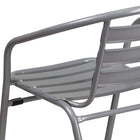 Flash Furniture Silver Metal Restaurant Stack Chair with Aluminum Slats-Integrated Arms