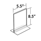 Azar Displays 8.5" x 5.5" Vertical/Horizontal T-Strip Acrylic Sign Holder, 10 Pack (102733)-Made of top quality 0.100" thick acrylic and easy to assemble