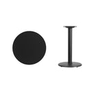 Flash Furniture 24'' Round Laminate Table Top, Black with 18'' Round Table-Height Base (XURD24BKTR18)-Black Laminate Top