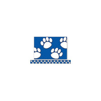 Teacher Created Resources P-12th Grades Straight Bulletin Board Border Trim, Blue/white Paw Prints, 72 Pack (TCR4620)-Colour: Blue, white