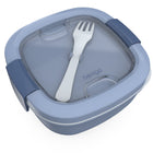 Bentgo Salad Container - Slate-Locks In Freshness:The top lid of the salad bowl features a rubberized sealing ring and locking clips to keep food fresh on the go.