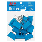 JAM Paper Binder Clips, Large, 41 mm, Blue, 12 Pack (340BCbu)-41 mm binder clip
