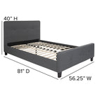 Flash Furniture Tribeca Full Size Tufted Upholstered Platform Bed - Dark Grey Fabric-Tufted Upholstery