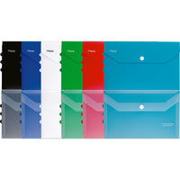 Five Star Storage Envelope - 11-1/2" x 9-5/16" - Assorted-Patented ring feature snaps into standard coil notebooks while pull out feature allows you to easily snap into 3-ring binder