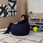 Flash Furniture Small Solid Kids Bean Bag Chair - Navy Blue-Machine Washable Removable Slip Cover