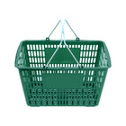 FuTECH Chrome Handle Shopping Baskets - 18.5"L x 13"W x 10"H - Green - 4 Pack-Retail Shopping