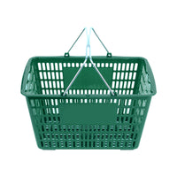 FuTECH Chrome Handle Shopping Baskets - 18.5"L x 13"W x 10"H - Green - 4 Pack-Retail Shopping