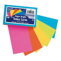 Pacon Corporation Super Bright Index Cards, Assorted, 600 Pack-Organize notes, files, project lists and contact information with index cards