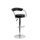 Plata Import Quintin Adjustable Stool, Black (ST-8128-B)-Bar Stool