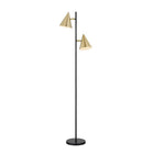 Union & Scale MidMod 60.6" Metal Floor Lamp with Cone Shades-Includes two 5W LED bulbs