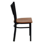 Flash Furniture HERCULES Series Black Coffee Back Metal Restaurant Chair - Cherry Wood Seat-Coffee Back Design