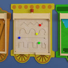 Flash Furniture Bright Beginnings Commercial Grade STEAM Wall Activity Board with Natural Finish and Multicolor Accents-Natural Wooden Finish with Brightly Colored Elements