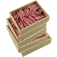 JAM Paper Wood Clothing Pin Clips, Medium, 1 1/8, Pink, 5 Packs of 50, 250 Total (230726778g)-Size: 1.13"