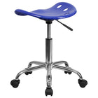 Flash Furniture Vibrant Nautical Blue Tractor Seat & Chrome Stool-High Density Polymer Construction
