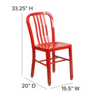 Flash Furniture Red Metal Indoor-Outdoor Chair-Designed for Commercial and Residential Use